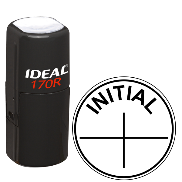 INITIAL Round Cross Rubber Stamp