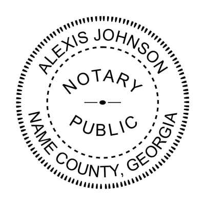 Georgia Round Notary Public Stamp - alternate view