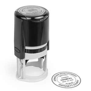 Georgia Notary with round impression example next to the stamp body