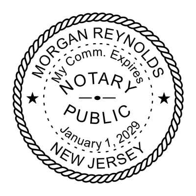 New Jersey Round Notary Stamp - alternate view