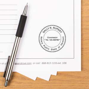 Official document marked with notary stamp