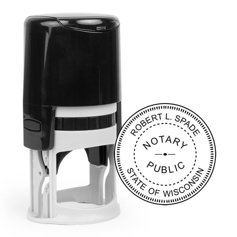 Wisconsin Round Notary Stamp body and impression