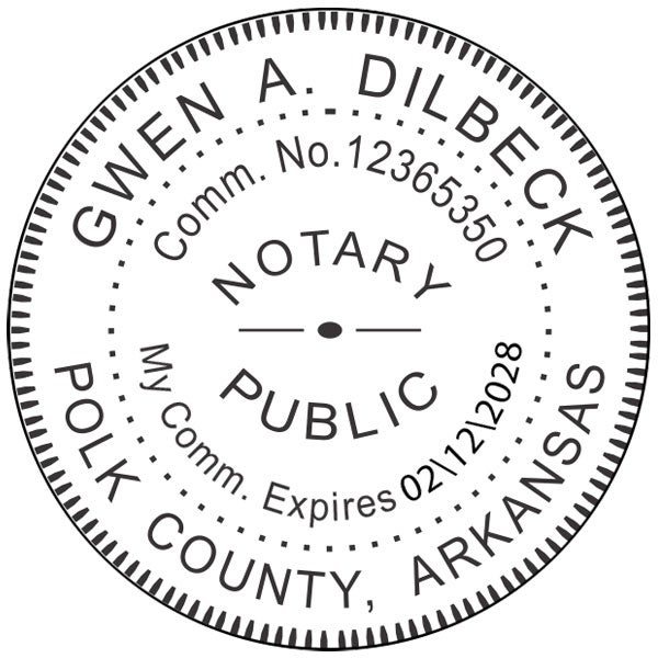 Arkansas Notary Pink Stamp Impression Only