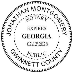 Georgia Notary with Expiration Date Pink Stamp - Round Impression