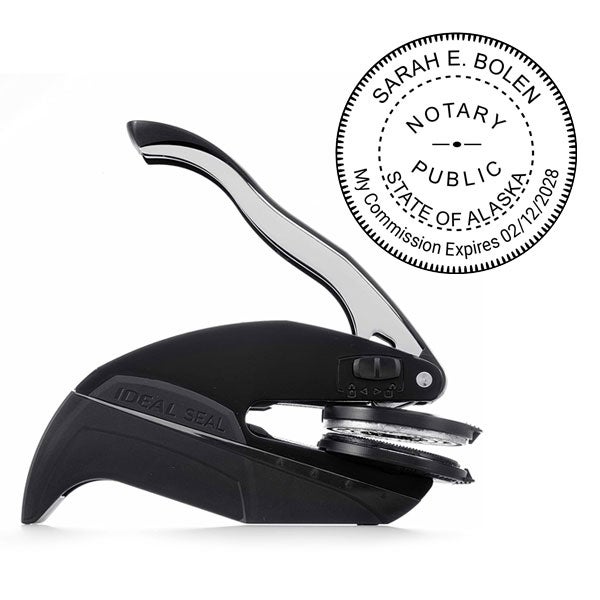 Alaska Notary Round Seal Impression and Embosser