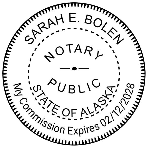 Alaska Notary Round Seal Embosser Impression