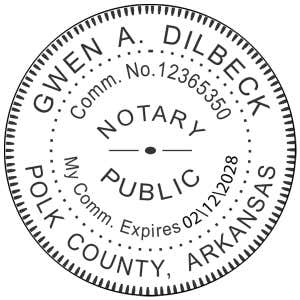 Arkansas Notary Round Seal Embosser Impression