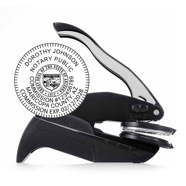 Arizona Notary Round Seal Embosser Imprint