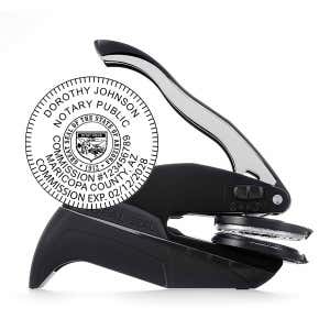 Arizona Notary Round Seal Embosser Imprint