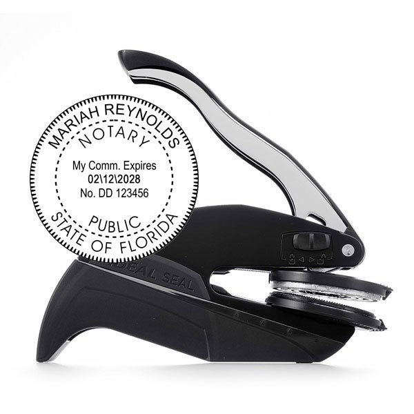 Florida Notary Public Round Seal Embosser and Impression