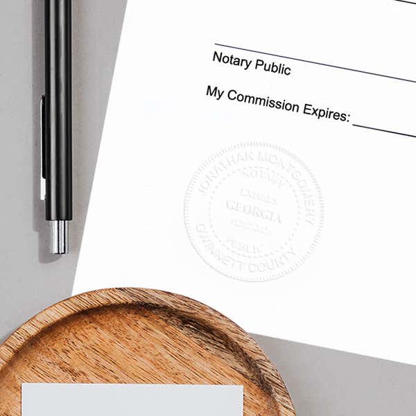 Example of Georgia Notary with Expiration Round Seal Embosser