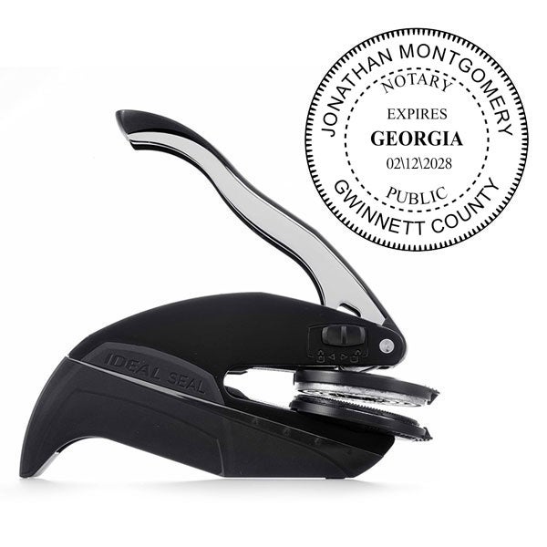 Georgia Notary with Expiration Round Seal Embosser and Impression