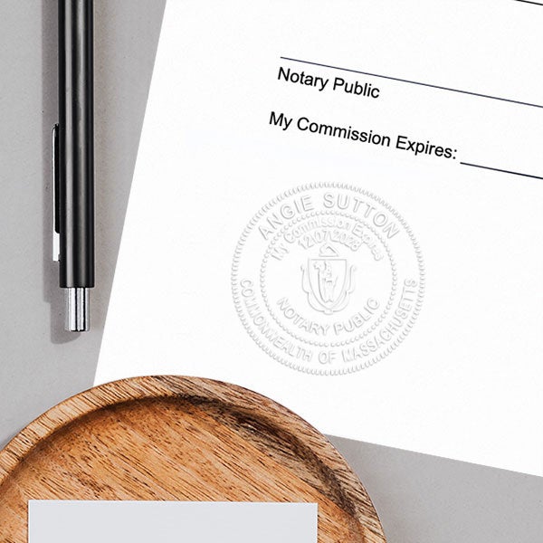 Massachusetts Notary Round Seal Embosser