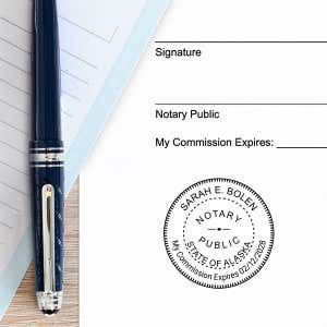 Example of Alaska Notary Pink Seal Embosser Impression on Paper