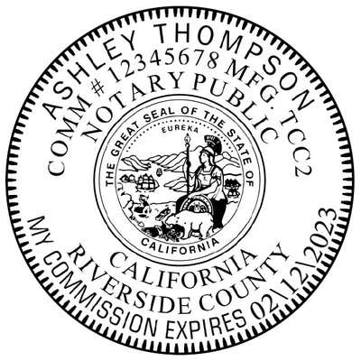 California Notary Round Pink Seal Embosser - alternate view