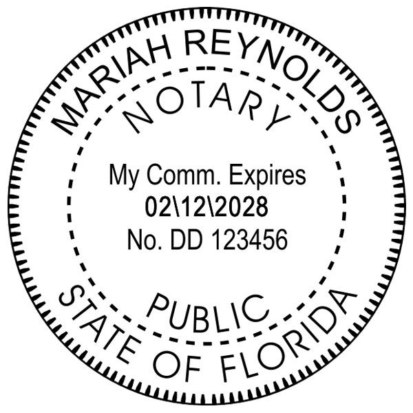Florida Notary Pink Seal Embosser - Round Impression