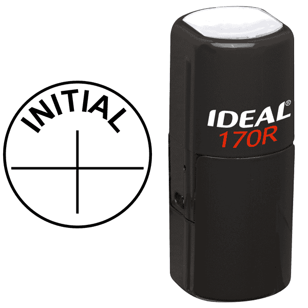 INITIAL Round Cross Rubber Stamp Body and Imprint
