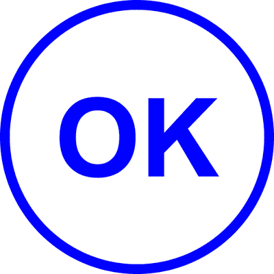 OK Round Border Stock Stamp - alternate view