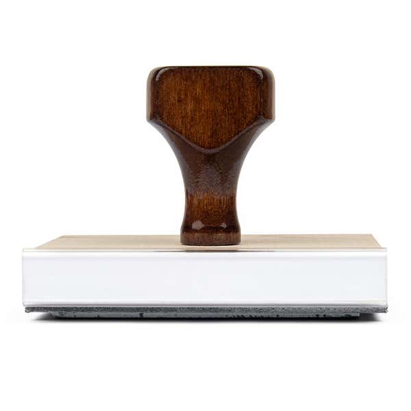 3 inch Custom Logo Stamp (side shot)