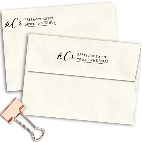 Courtney Script Monogram Address Stamp