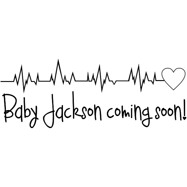 Heartbeat Custom Name Baby Announcement Craft Stamp