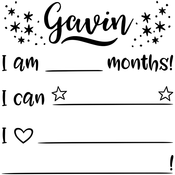 Custom Baby Milestones Embellished Craft Stamp