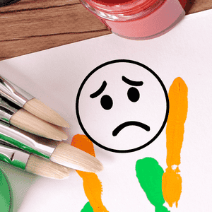 SAD FACE Stock Stamp Imprint Example on Paper