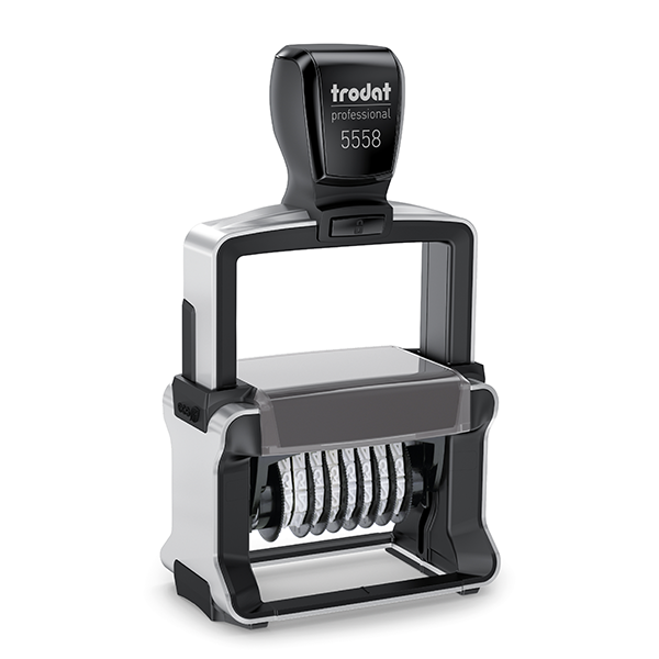 Trodat Professional 5558 | 8 Digit Numberer & Text Stamp 