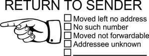 Return To Sender Check Boxes Self-Inking Stock Stamp