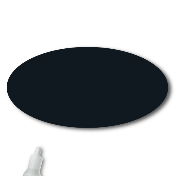 Black Chalkboard Reusable Oval Name Tag