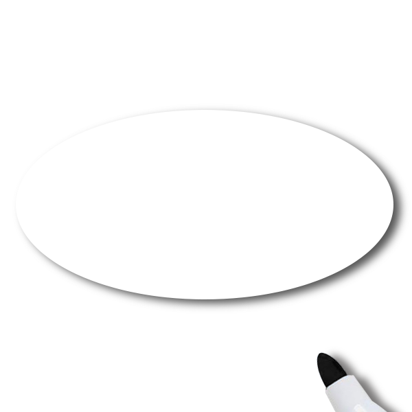 White Dry Erase Reusable Oval Name Tag
