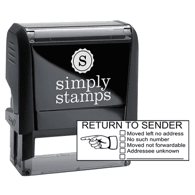 Return To Sender Check Boxes Self-Inking Stock Stamp