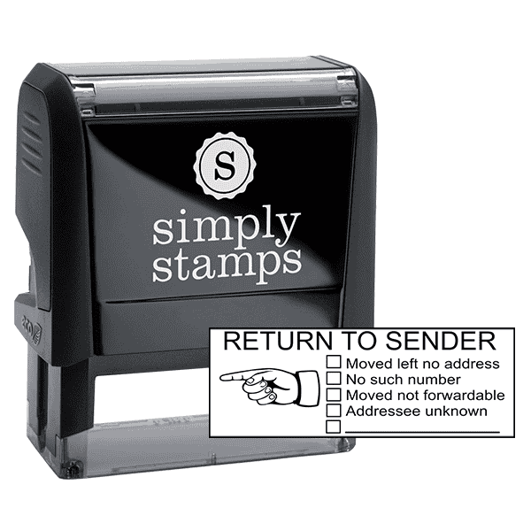 Return To Sender Check Boxes Self-Inking Stock Stamp