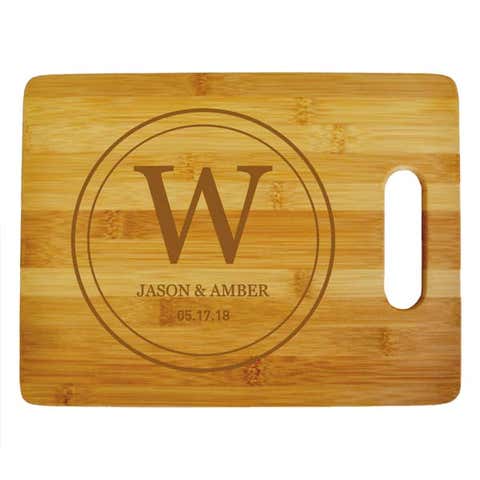 Double Circle Monogram Large Cutting Board