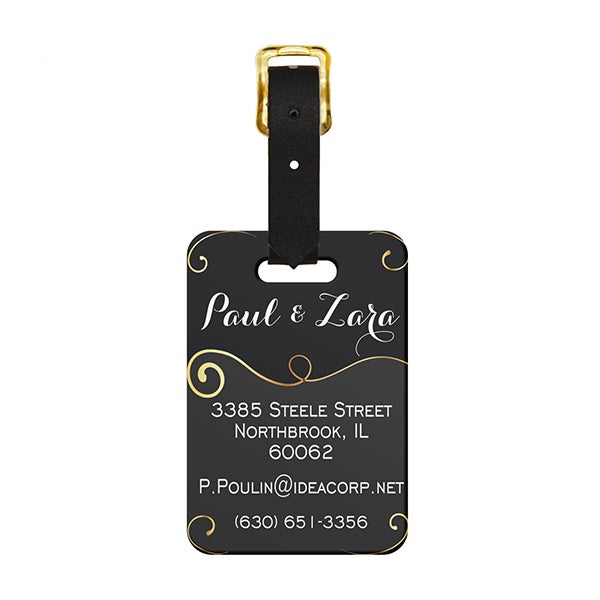 Swash and Portrait Luggage Tag - Back