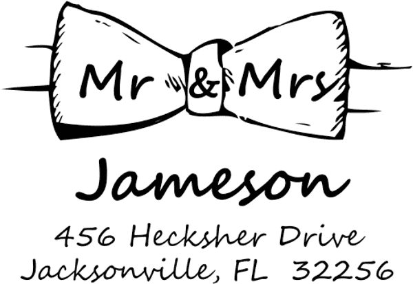 Personalized Bow Tie Couple's Address Stamp