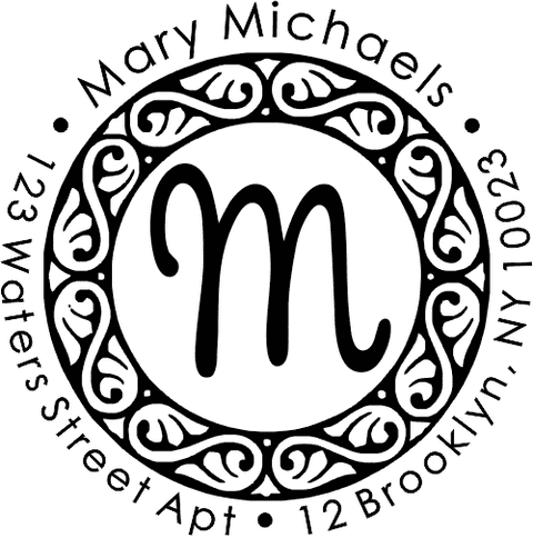 Decorative Monogram Personalized Address Stamp