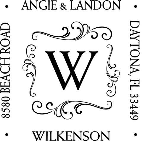 Personalized Fancy Monogram Address Stamp