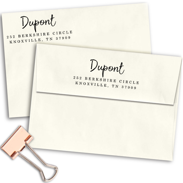 Dupont Brush Return Address Stamp Imprint Examples