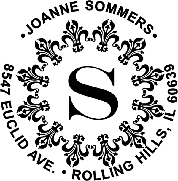 Fancy Monogram Address Stamp