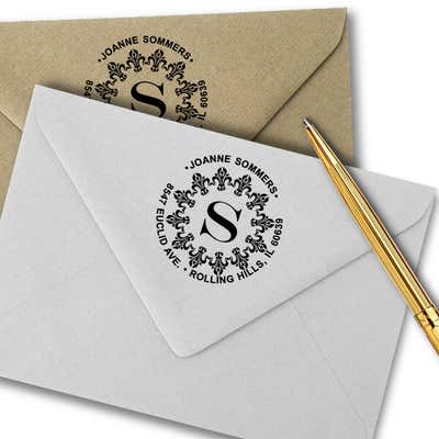 Fancy Monogram Address Stamp - alternate view