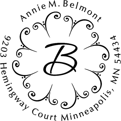 Round Monogram Address Stamp