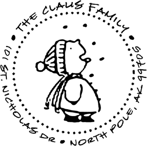 Cute Snowflake Catcher Holiday Address Stamp