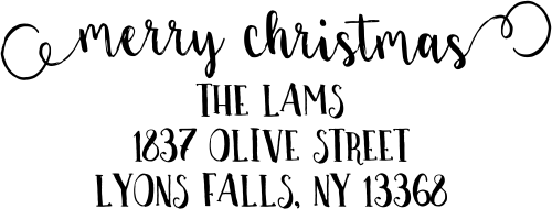 Merry Christmas Decorative Swirl Return Address Stamp