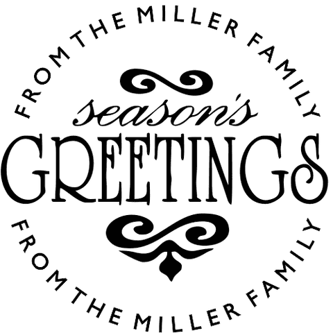 Season's Greetings Round Address Stamp