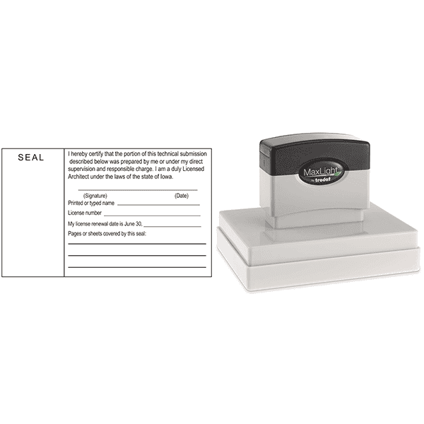 State Of Iowa Architect Document Stamp Body and Design