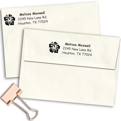 Hibiscus Flower Address Stamp - alternate view