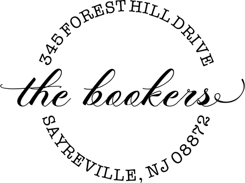 Forest Hill Script Round Address Stamp