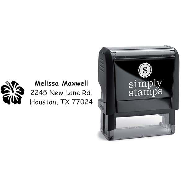 Pretty Flower Address Stamp Body and Imprint