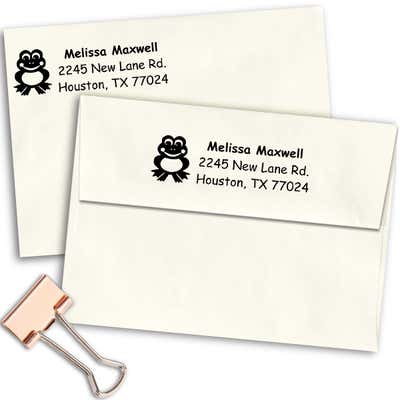 Smiling Frog Personalized Address Stamp - alternate view